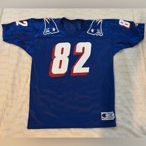 Vintage 90s Champion Vincent Brisby New England Patriots Jersey 48 Retro